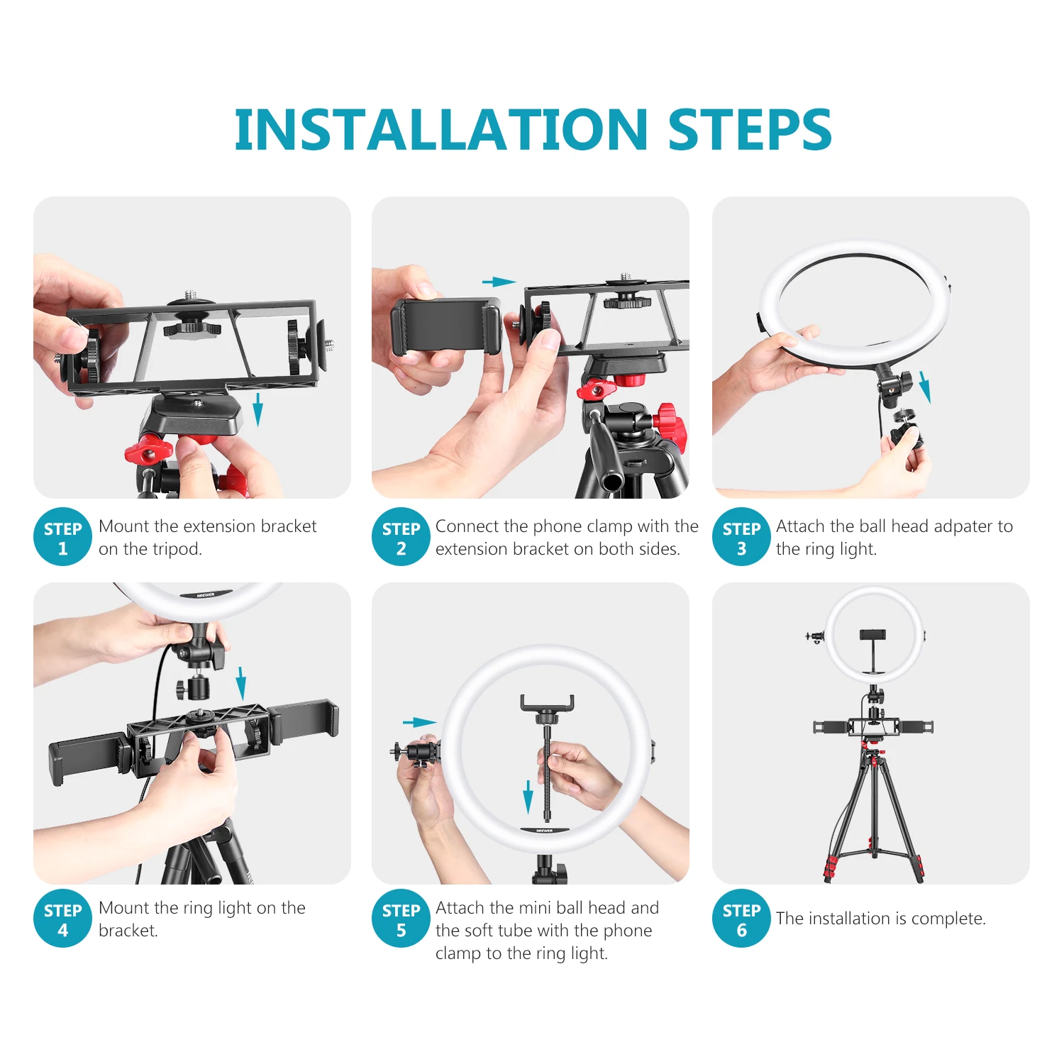 Neewer 10-Inch Selfie Ring Light with Tripod Stand, 3 Phone Holders, LED Ring Light with Soft Tube Remote Kit for Makeup YouTube 
Neewer 10-Inch Selfie Ring Light with Tripod Stand, 3 Phone Holders, LED Ring Light with Soft Tube Remote Kit for Makeup YouTube