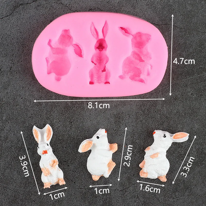 3D Easter Rabbit Animal Resin Silicone Mold DIY Bunny Cupcake Fondant Molds Cake Decorating Tools Chocolate Cookie Baking Moulds |