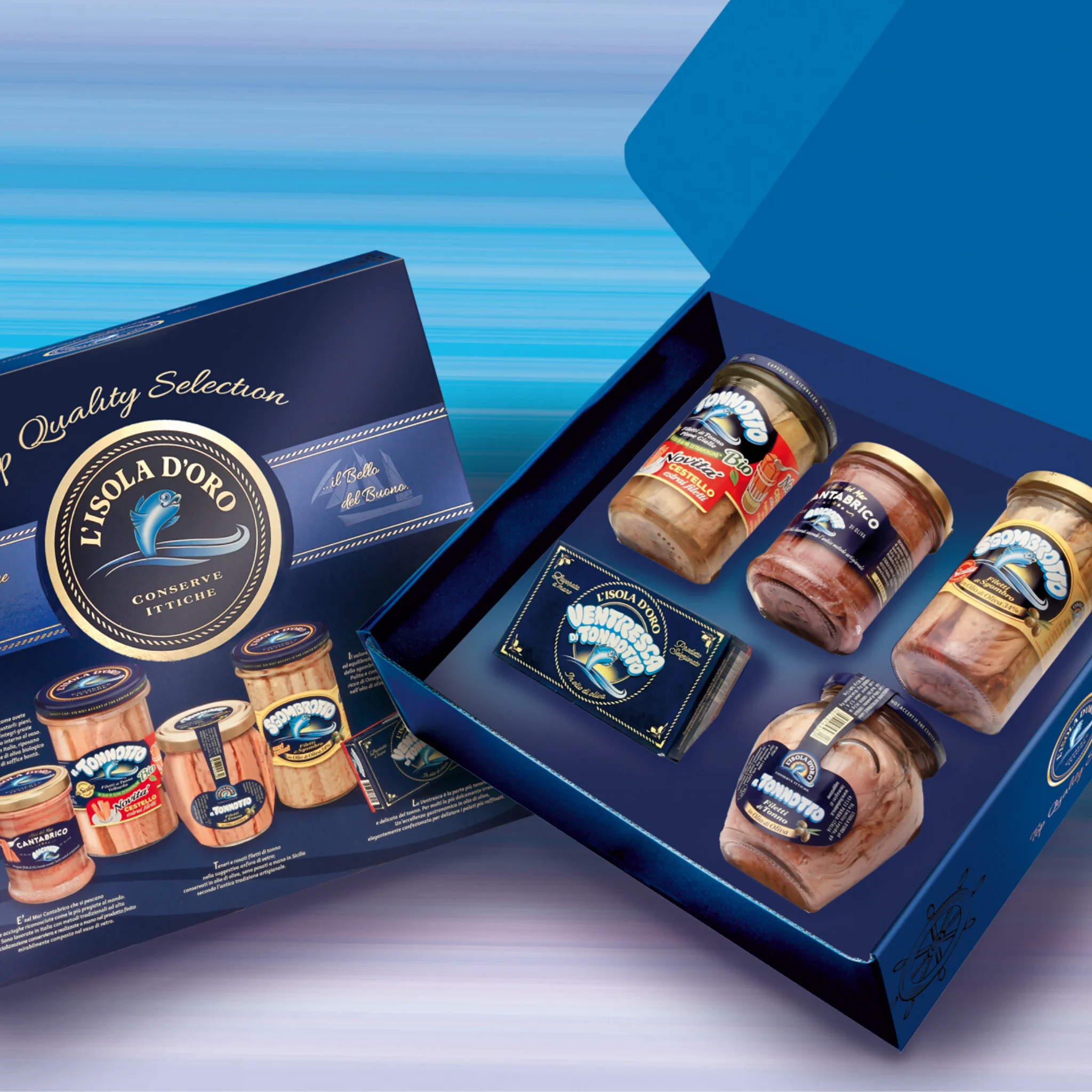 Выбор тунца остров д 'Оро тунец скумбрия Anchovies итальянская продукция высокого