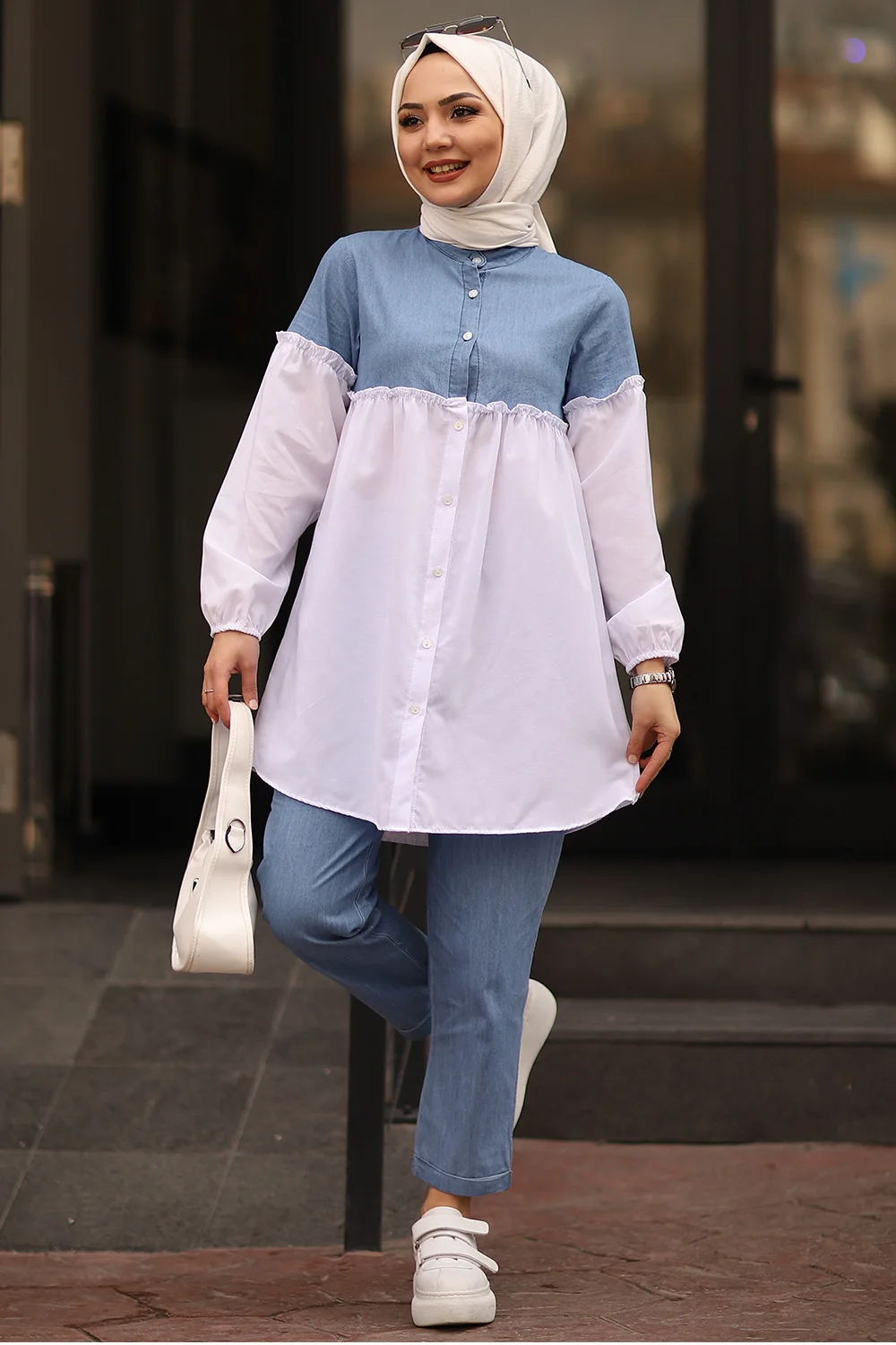 

Women's shirt suit 2022 new season women's bottom and top hijab suit shirt and pants Muslim fashion seasonal stylish and casual