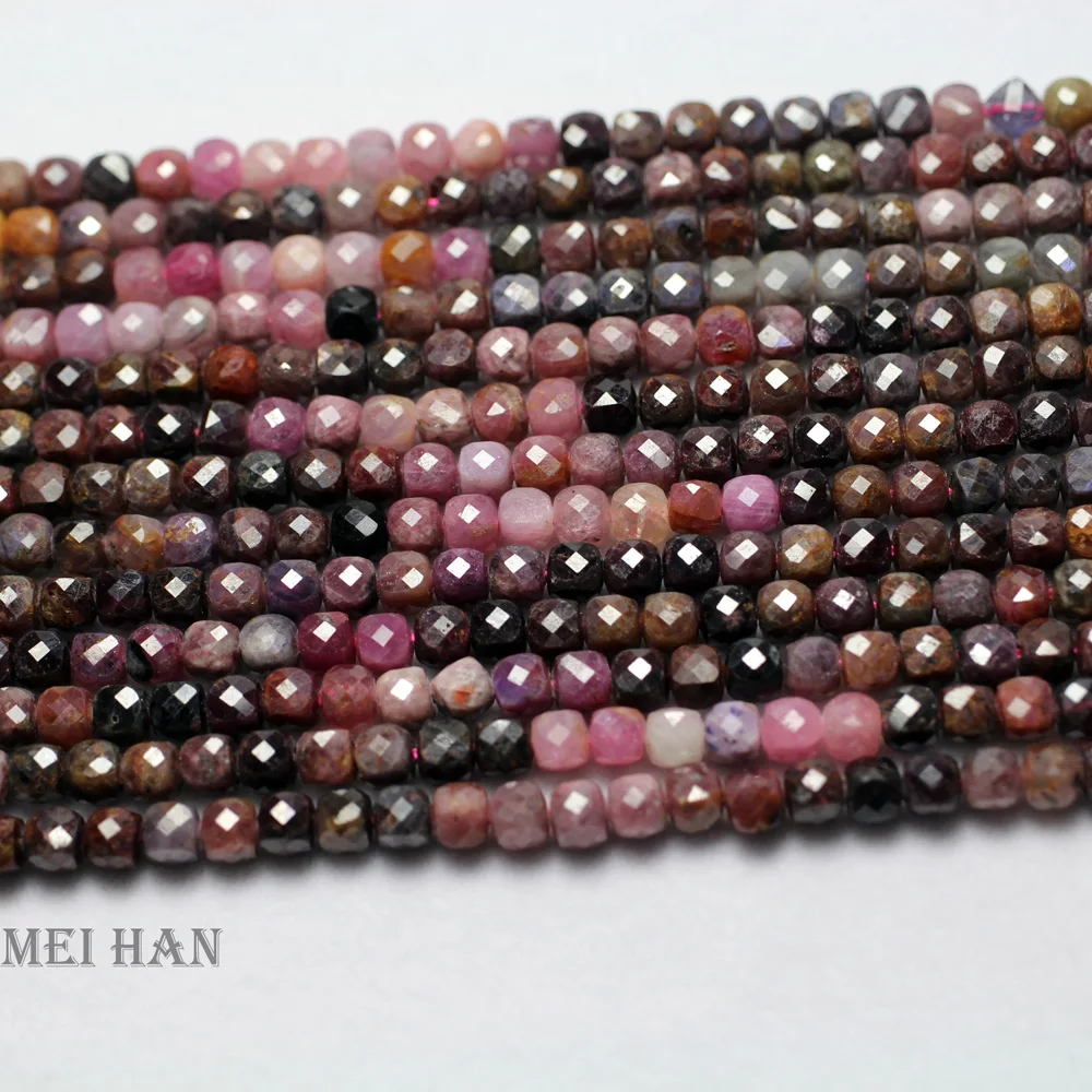 

Meihan (1 нитка) натуральный 4,5 мм бирманский красочный Рубин граненый квадратный формы свободные бусины камень для изготовления ювелирных изд...