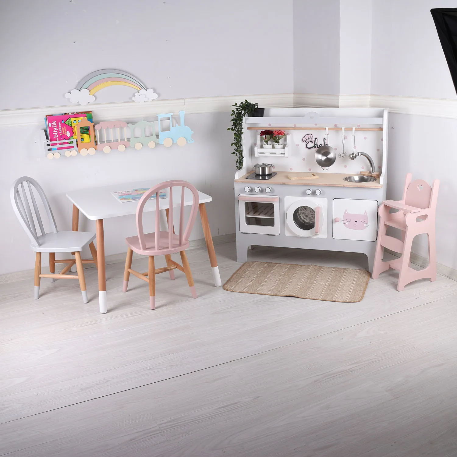 Children activity wooden table chair set-personalized-high quality-european product-2 chair and 1 big size table
Children activity wooden table chair set-personalized-high quality-european product-2 chair and 1 big size table