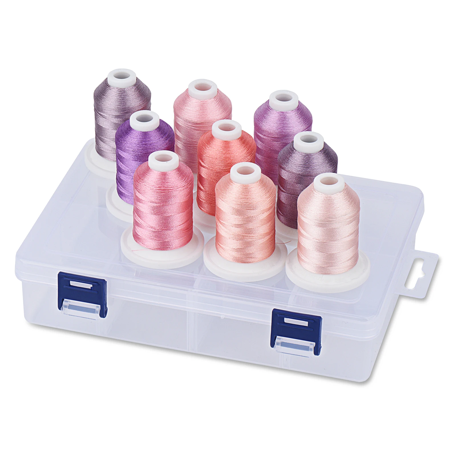 Simthread Embroidery Thread with Plastic Storage Box, 9 Colors / Set, 800 Yards / Spool
Simthread Embroidery Thread with Plastic Storage Box, 9 Colors / Set, 800 Yards / Spool