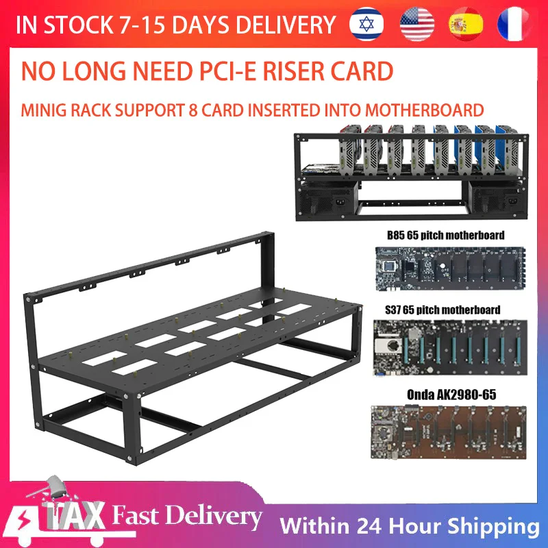 8 GPU Open Air Miner Mining Frame 8GPU Rig Case Motherboard Bracket Bitcoin Graphics Video Card Rack Farm Mineria 12
8 GPU Open Air Miner Mining Frame 8GPU Rig Case Motherboard Bracket Bitcoin Graphics Video Card Rack Farm Mineria 12