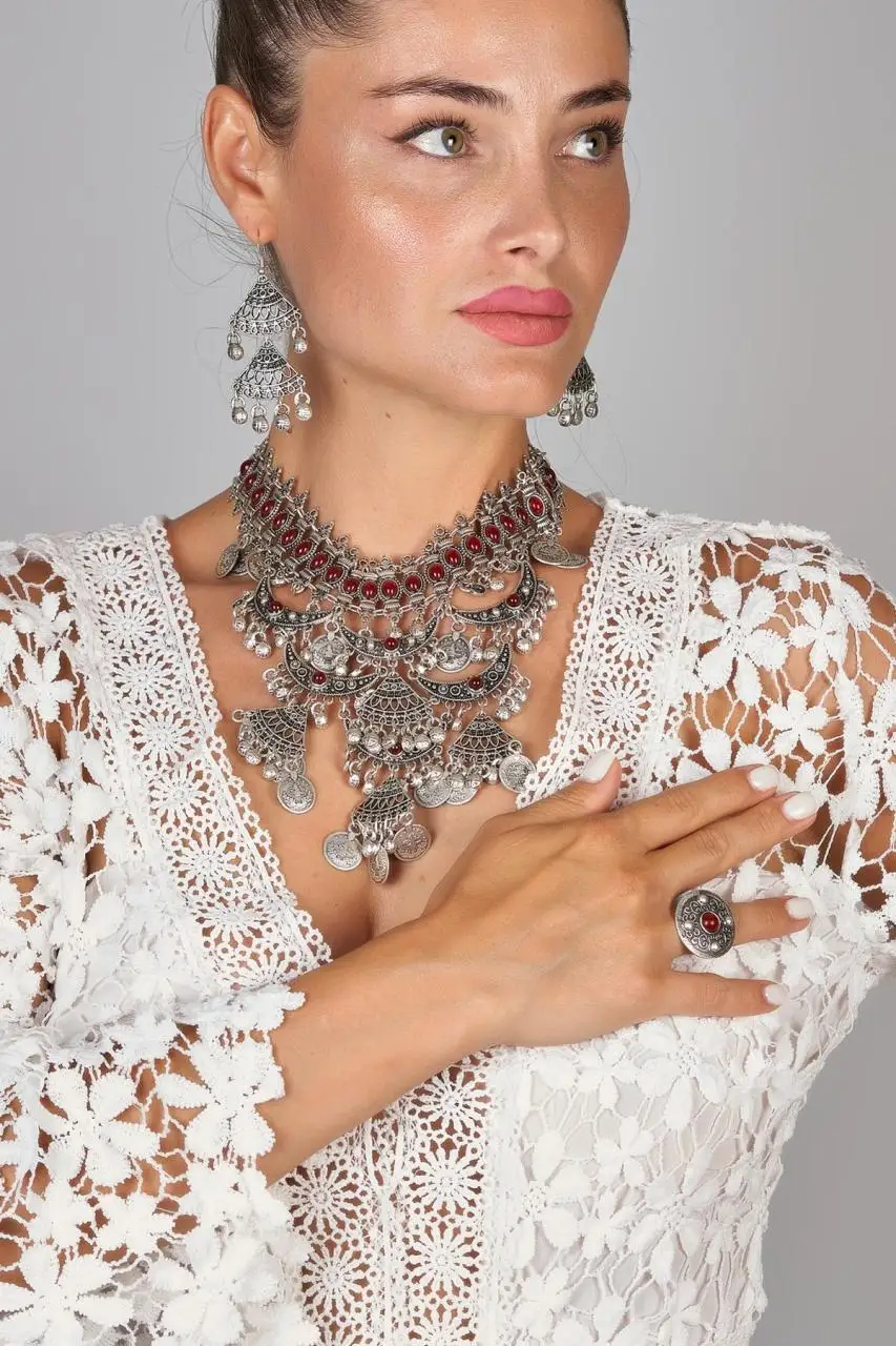 Ottoman Design Triple Necklace Set Antique Silver Plated new season modern Design for Women girls fashion jewelry
Ottoman Design Triple Necklace Set Antique Silver Plated new season modern Design for Women girls fashion jewelry