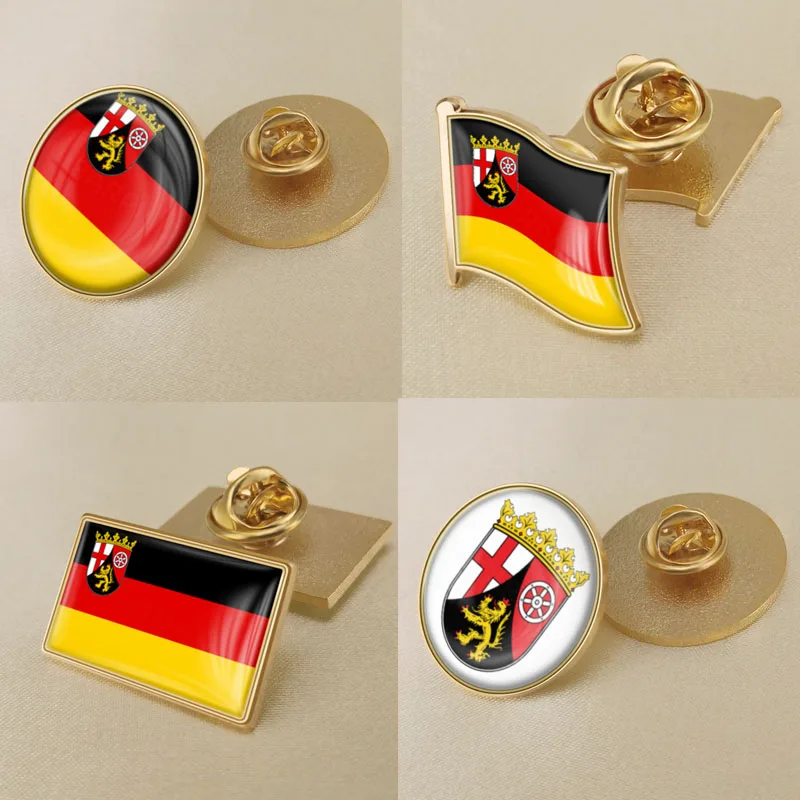 Coat of Arms Rhineland Palatinate Germany Flag Brooch Badges Lapel Pins | Украшения и аксессуары