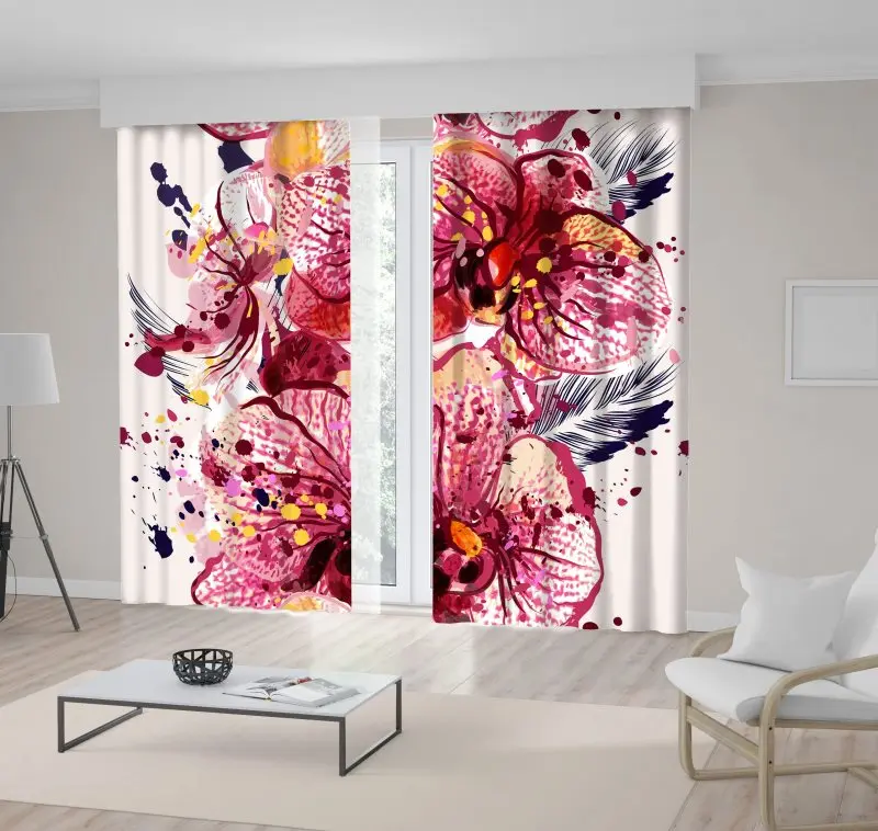 Curtain Orchid Flowers Paint Splashes Modern Colorful Watercolor Style Artwork Navy Yellow Red
Curtain Orchid Flowers Paint Splashes Modern Colorful Watercolor Style Artwork Navy Yellow Red
