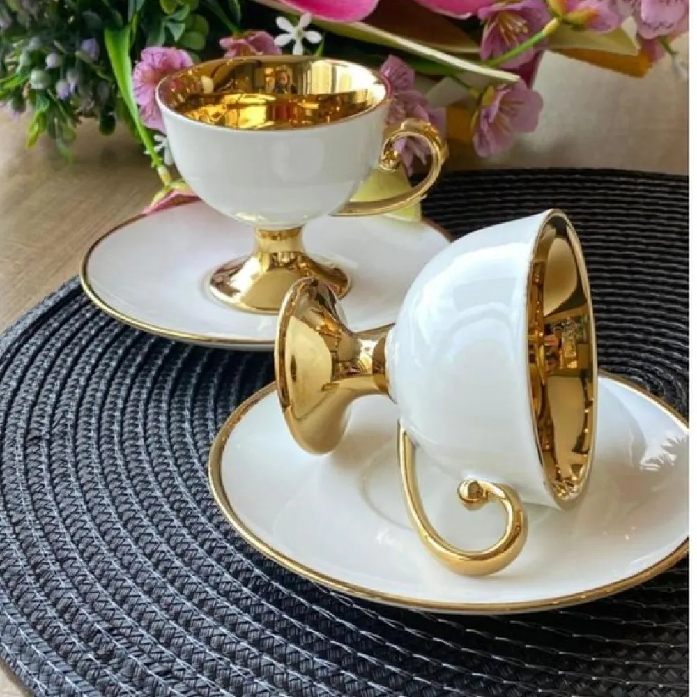Gold Footed Turkish coffee cup set, Arabic coffee set, 6 coffee cups, 6 coffee saucers, luxury gold detailed porcelain
Gold Footed Turkish coffee cup set, Arabic coffee set, 6 coffee cups, 6 coffee saucers, luxury gold detailed porcelain