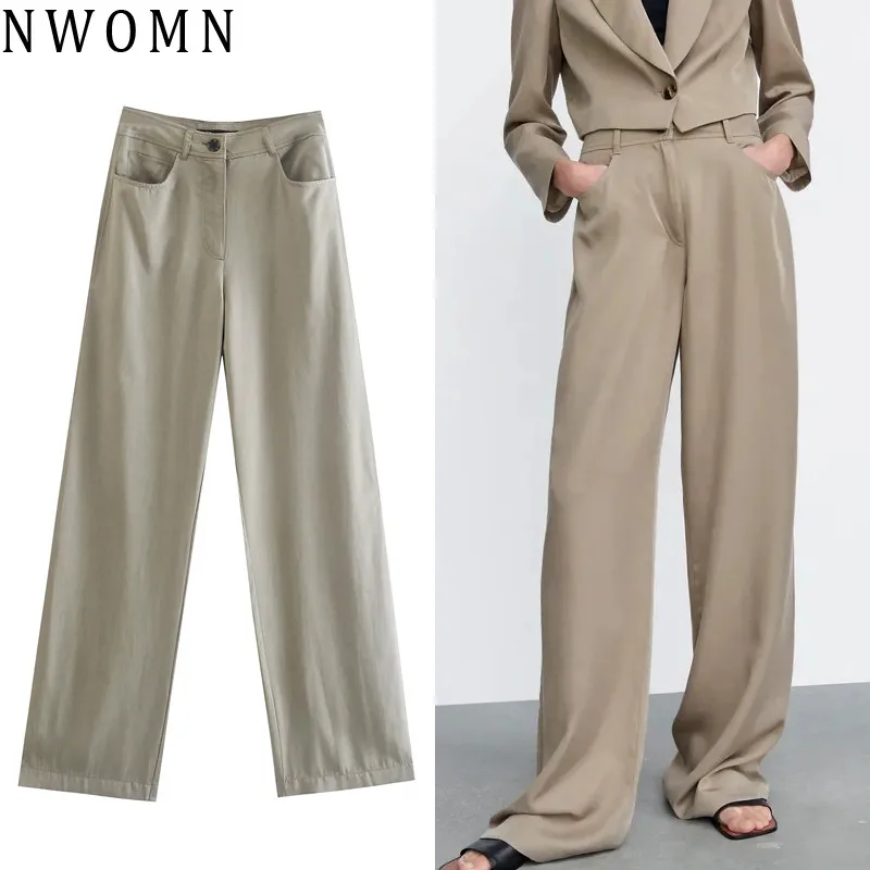 NWOMN Za Women Pants High Waist Baggy Pants Woman Autumn 2021 Fashion Straight Wide Pants Sets Office Casual Women's Clothing
NWOMN Za Women Pants High Waist Baggy Pants Woman Autumn 2021 Fashion Straight Wide Pants Sets Office Casual Women's Clothing