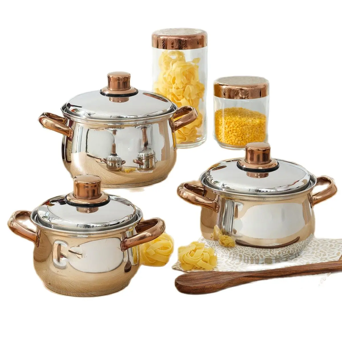 Cookware Set 6 Pieces Titanium Steel Coated Cookware Induction Base first class quality 2021 style kitchen non-stick
Cookware Set 6 Pieces Titanium Steel Coated Cookware Induction Base first class quality 2021 style kitchen non-stick