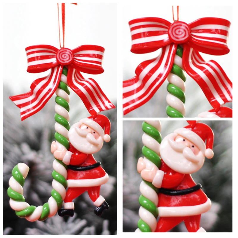 

Christmas Candy Cane Ornament Santa Claus Snowman Elk Christmas Tree Hanging Pendant Decoration for Navidad New Year Home Decors
