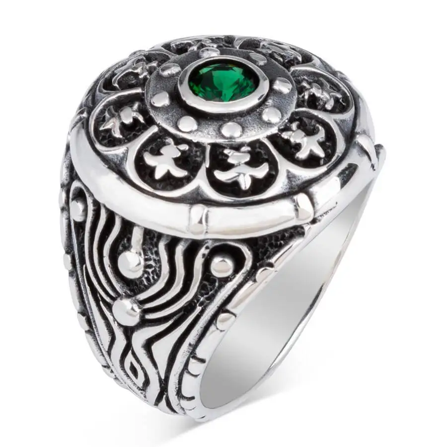 Green Mini Zircon Stone Silver Men's Ring with Flower Motif Fashion Turkish Premium Quality Handmade Jawelery
Green Mini Zircon Stone Silver Men's Ring with Flower Motif Fashion Turkish Premium Quality Handmade Jawelery