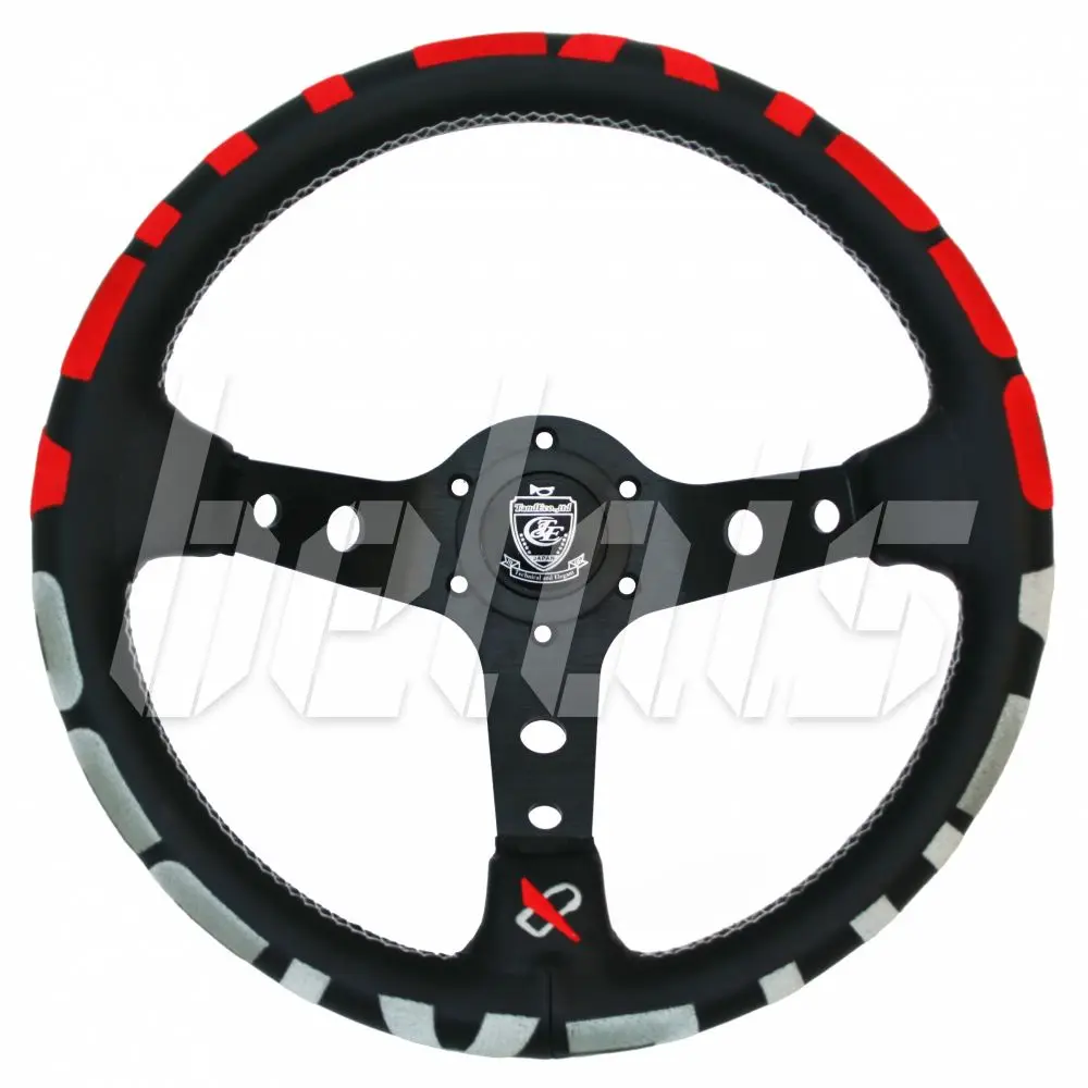 Руль кожаный VERTEX 1996 STYLE RED (Ø330 с выносом) #10611 | Автомобили и мотоциклы