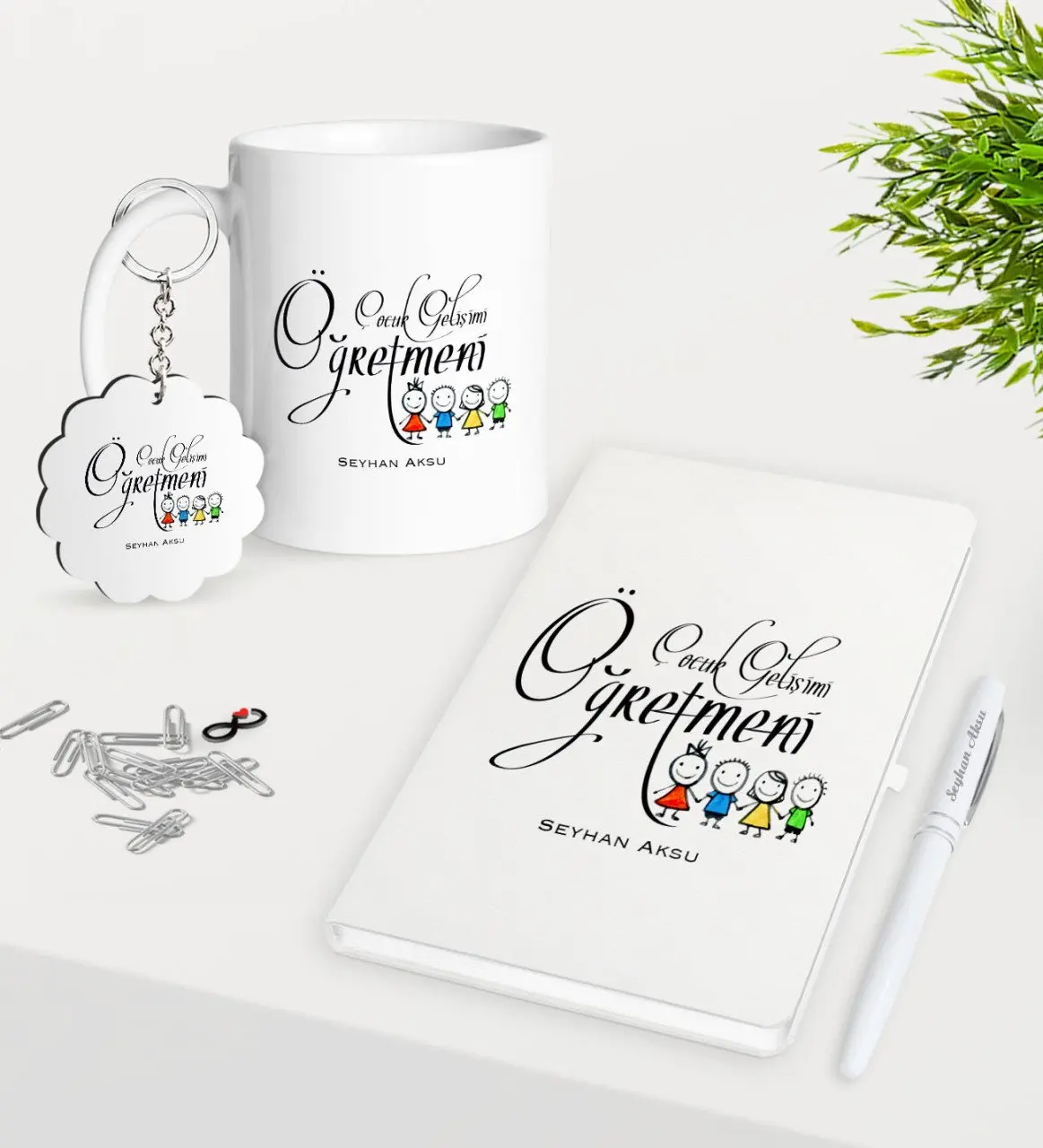 Персонализированный Детский развивающий брелок с трофеем, белая ручка для записной книжки, подарок Seti-2