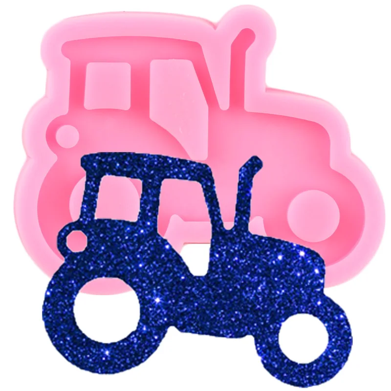 

Shiny Glossy Tractor Necklace Jewelry Epoxy Mould Crafting Keychain Resin Car Silicone Mold Pendant Polymer Clay Moulds