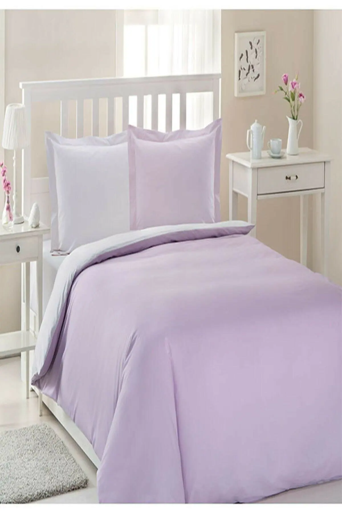 

Özdilek Colormix Double Duvet Cover Set Lilac, 200x220 Duvet Cover, 240x260 Bed Sheet, 50x70 2 Pillow Cases, 100% Cotton