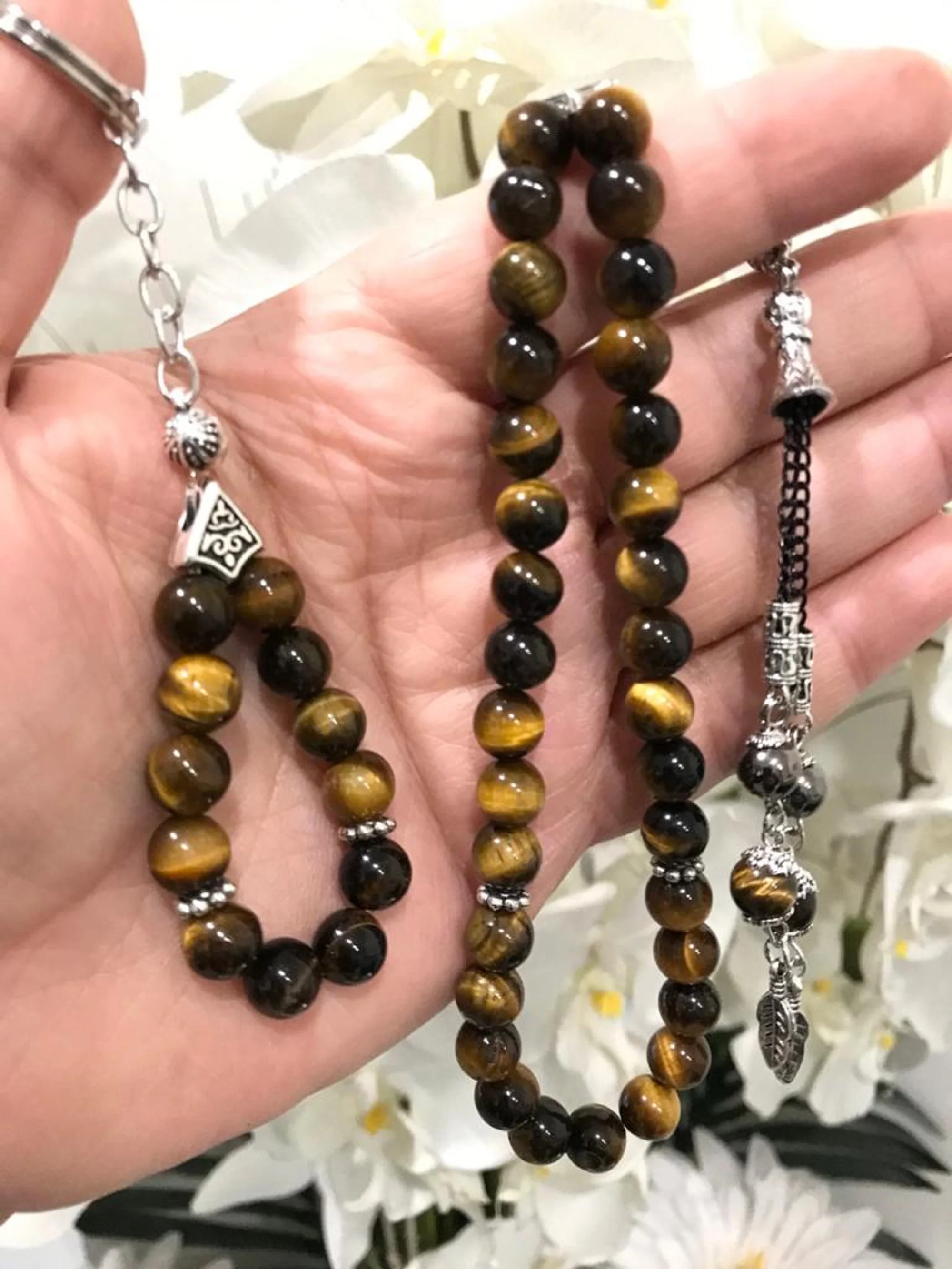 Tiger Eye Tasbeeh With Keychain Steel Tassels Rosary Tasbih For Men Handmade Male 'S Fashion Brachelet Gift 33 Beads Prayer 2022
Tiger Eye Tasbeeh With Keychain Steel Tassels Rosary Tasbih For Men Handmade Male 'S Fashion Brachelet Gift 33 Beads Prayer 2022