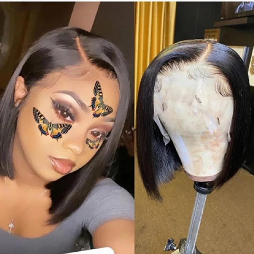 Короткие черные парики боб, парик средней части на сетке спереди для женщин 13*4, парики из человеческих волос на сетке спереди, парики плотно... 
Короткие черные парики боб, парик средней части на сетке спереди для женщин 13*4, парики из человеческих волос на сетке спереди, парики плотно...