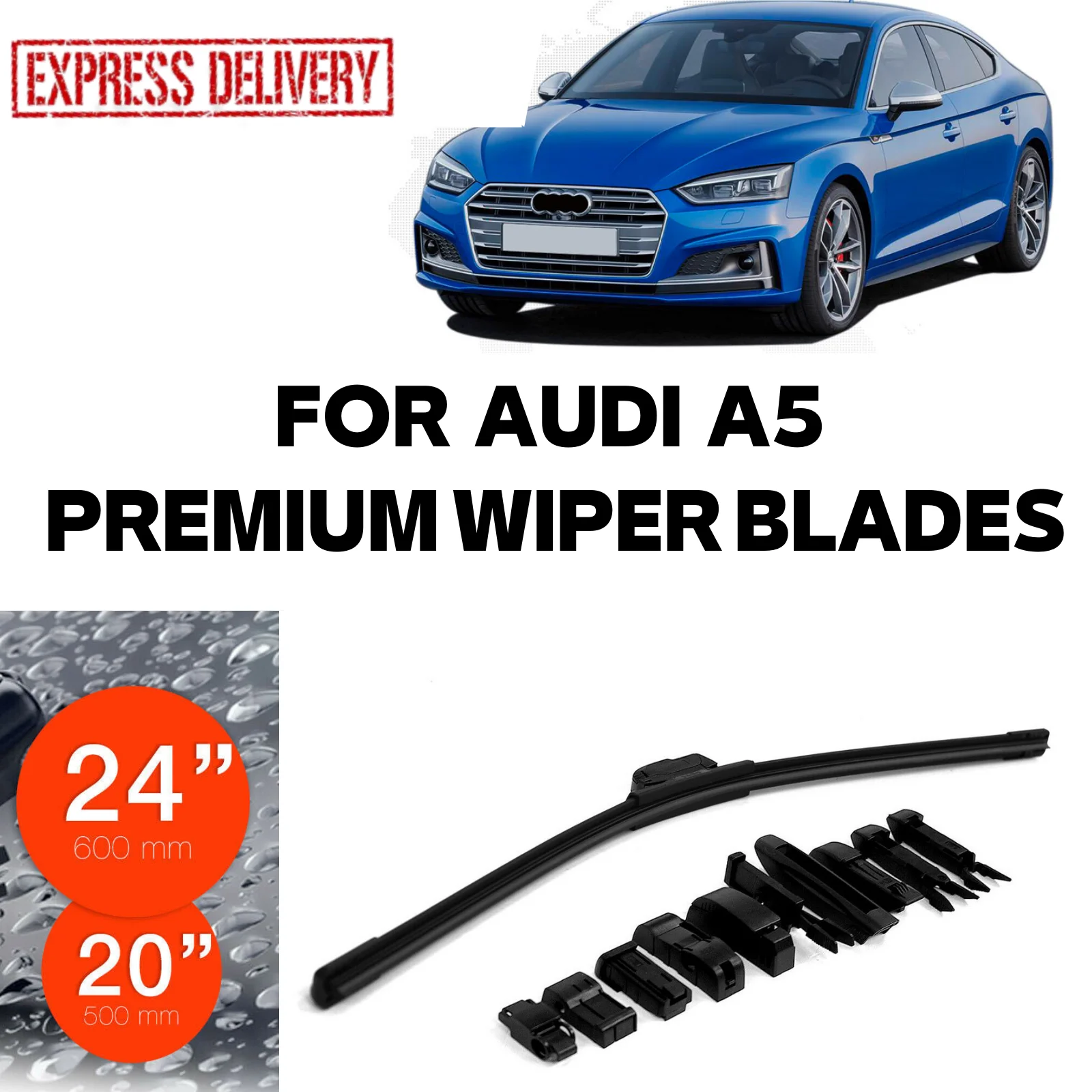 2 шт., щетки стеклоочистителя для Audi A5 2008-2018, 20/24 дюйма 
2 шт., щетки стеклоочистителя для Audi A5 2008-2018, 20/24 дюйма