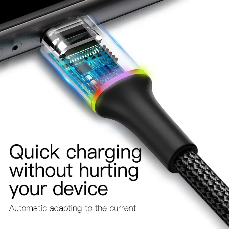 Кабель USB Baseus по типу C для Samsung S20 S10 Plus Xiaomi провод быстрой зарядки USB-C зарядное