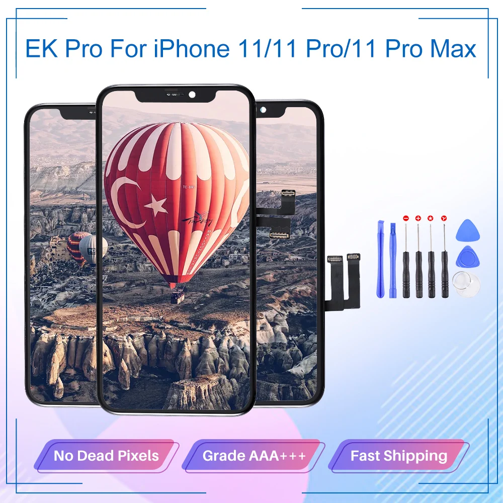 Newest EK Pro LCD Display For iPhone 11 11 Pro 11 Pro Max Incell Screen Replacement with True Tone And 3D Touch Assembly
Newest EK Pro LCD Display For iPhone 11 11 Pro 11 Pro Max Incell Screen Replacement with True Tone And 3D Touch Assembly