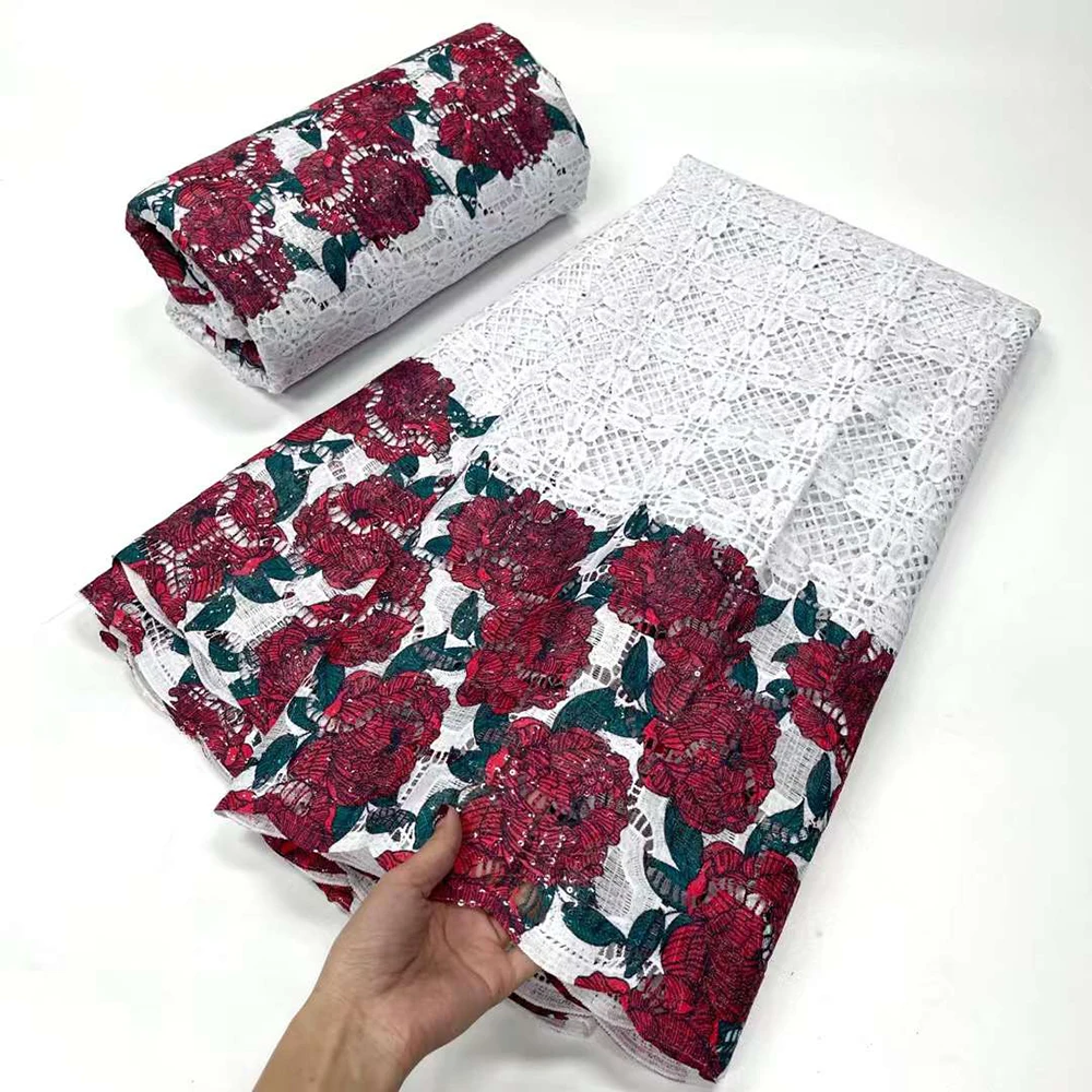 Sinya 5 Yards Nigeria Printing Flower Style African Guipure Lace Fabric 2022 High Quality Lace Embroidery Milk Silk Cord Lace
Sinya 5 Yards Nigeria Printing Flower Style African Guipure Lace Fabric 2022 High Quality Lace Embroidery Milk Silk Cord Lace