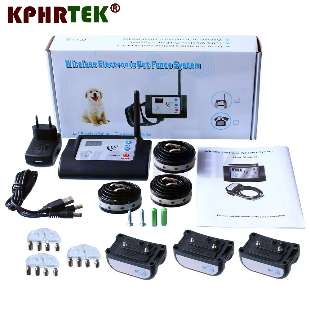 

Electric Dog Pet Fence System Rechargeable Waterproof Training Collar with 3 collars in Wireless 100g2280