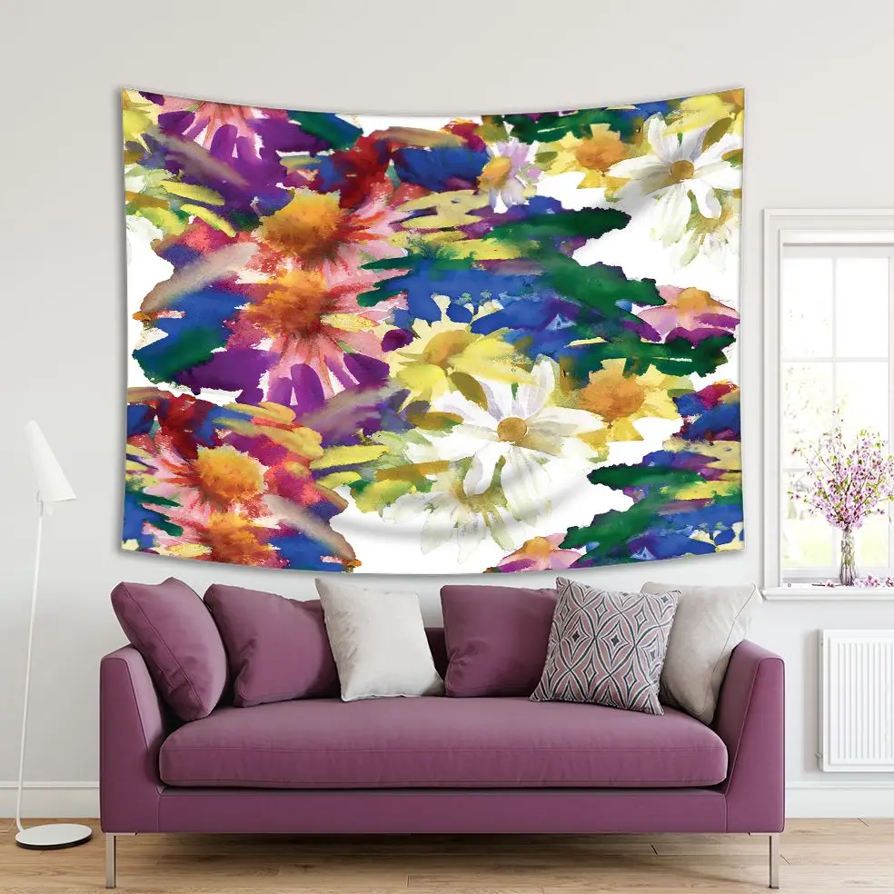 Tapestry Colorful Flowers Bouquet Blossom Pattern Painted in Watercolor Style Art White Yellow Green
Tapestry Colorful Flowers Bouquet Blossom Pattern Painted in Watercolor Style Art White Yellow Green