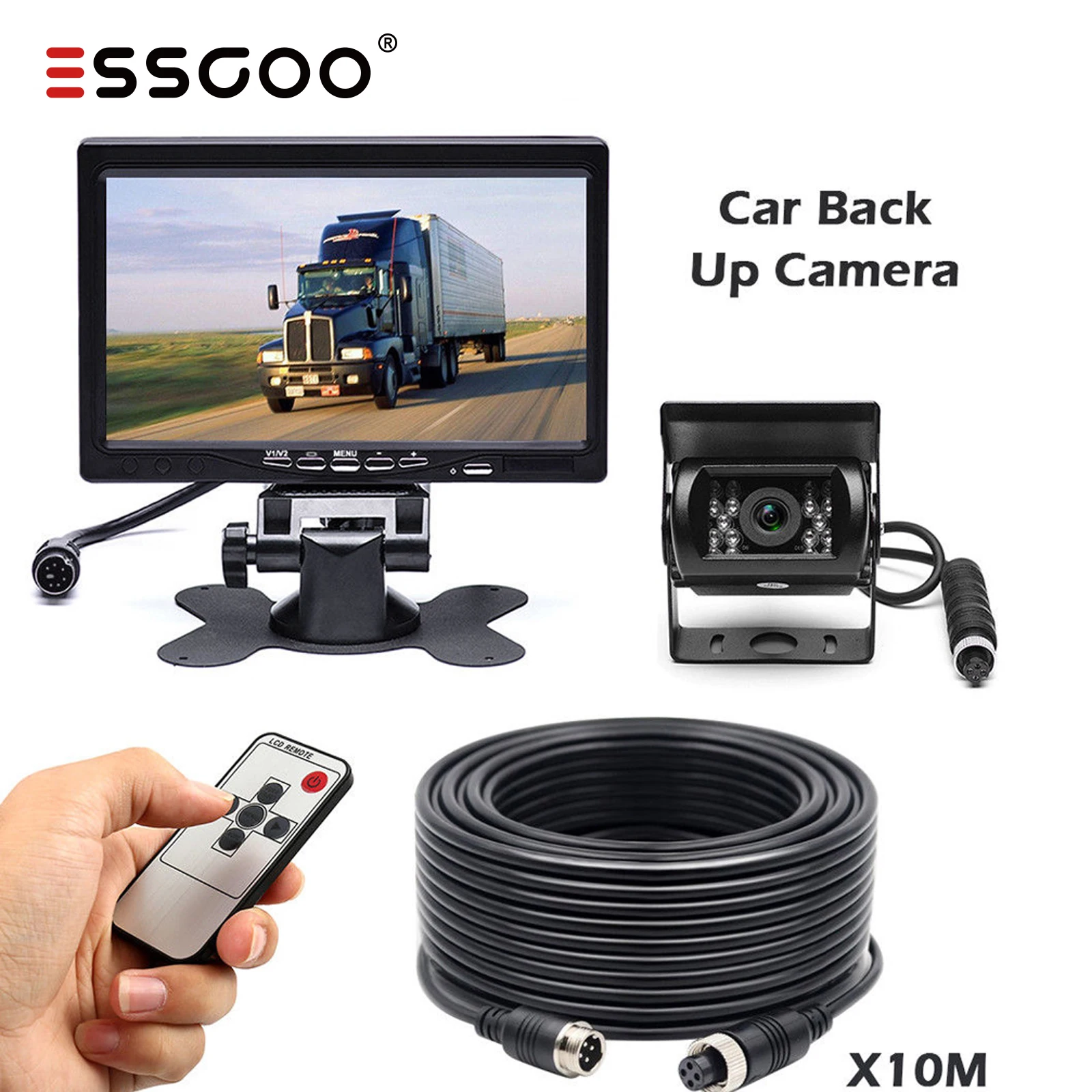 7" Car Monitor TFT Reversing Camera 4 Pin 12V / 24V + Reversing Kit for Truck Bus Van Parking Backup Display Rearview Camera
7" Car Monitor TFT Reversing Camera 4 Pin 12V / 24V + Reversing Kit for Truck Bus Van Parking Backup Display Rearview Camera