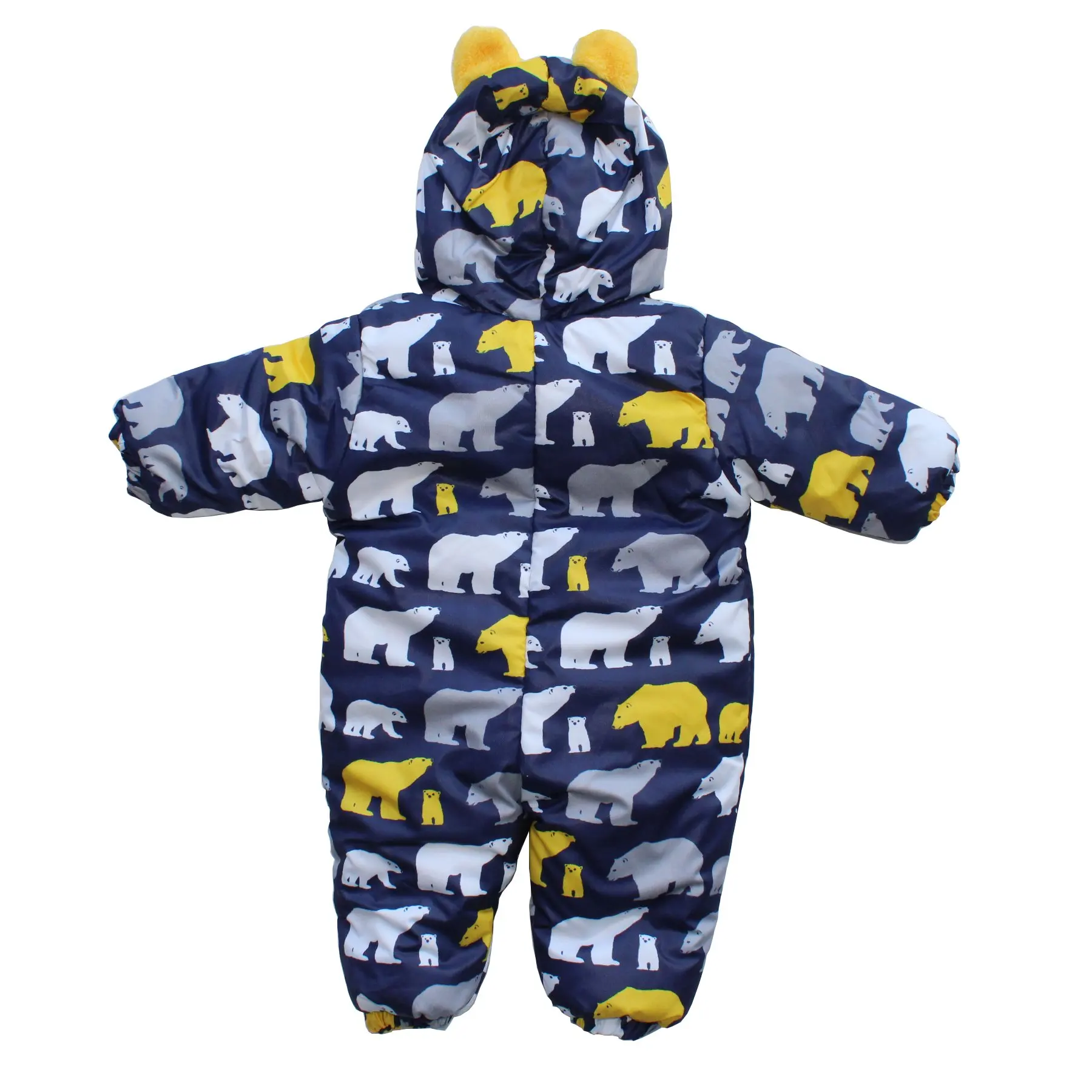 Polar Bear Printed Yellow Inside Plush Cosmonaut Jumpsuit 
Polar Bear Printed Yellow Inside Plush Cosmonaut Jumpsuit