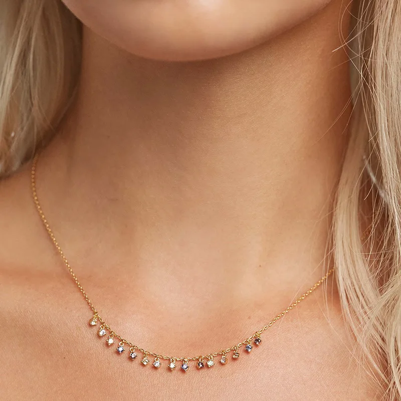 Colorful zircon necklace women's colorful gemstone pendant rainbow clavicle chain
Colorful zircon necklace women's colorful gemstone pendant rainbow clavicle chain