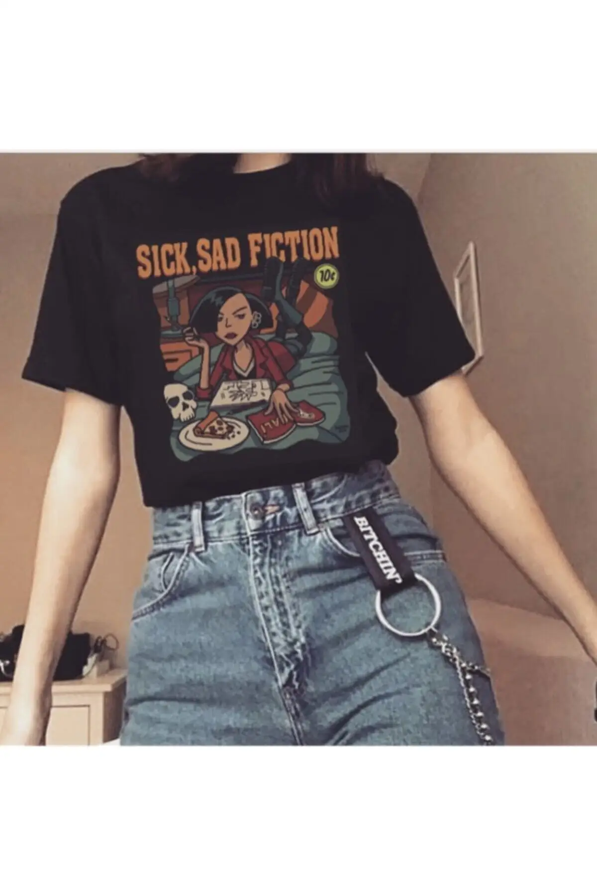 2021 Women Anime Siyah Daria Sick Sad Fiction T-shrt Fashion Cartoon Cotton O Neck Top Female TShirt on Street Trend New Summer
2021 Women Anime Siyah Daria Sick Sad Fiction T-shrt Fashion Cartoon Cotton O Neck Top Female TShirt on Street Trend New Summer