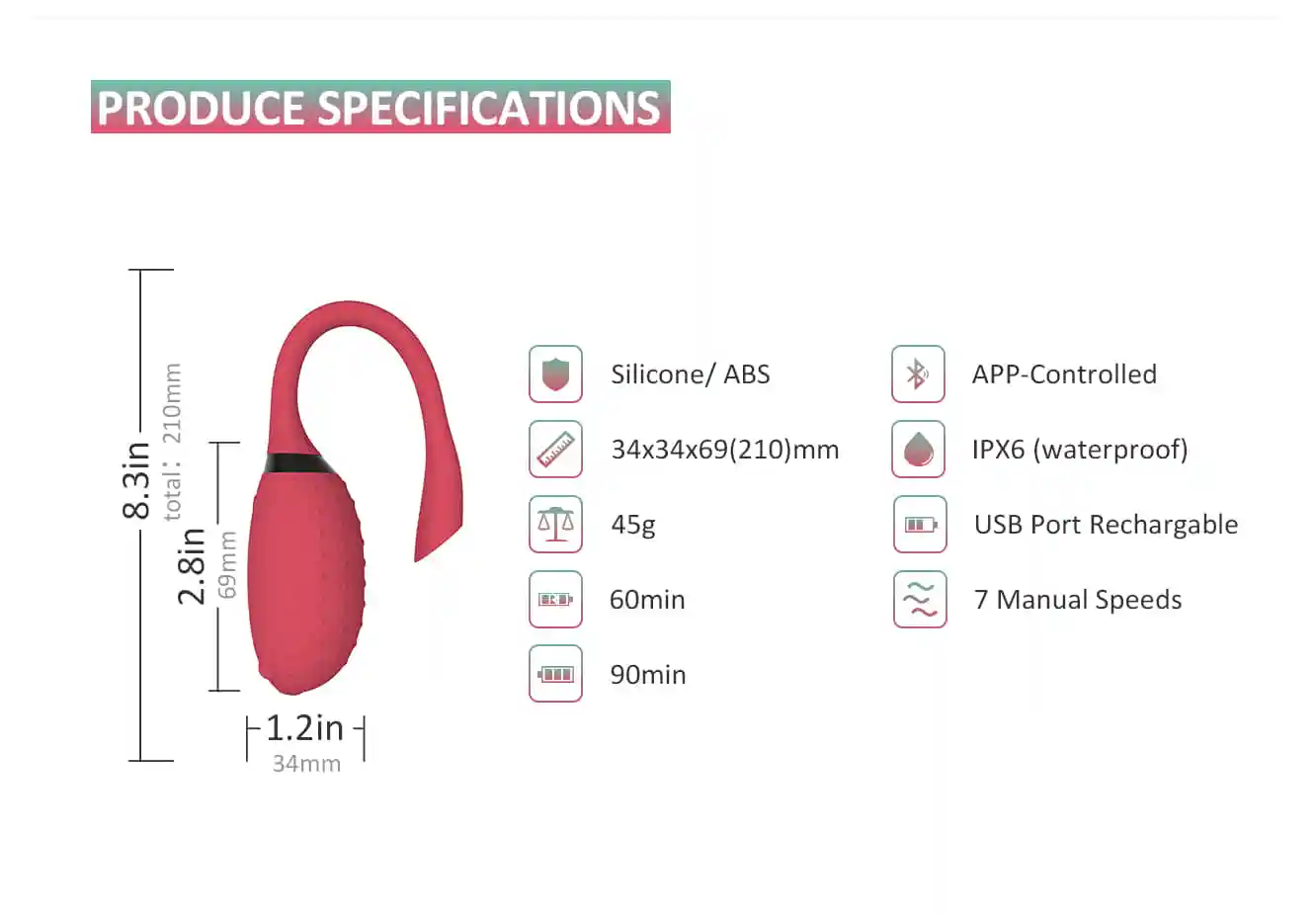 Smart-виброяйцо Magic Motion Vini, розово-белый 861094 - Magic Motion - Вибрирующие яйца - Купить