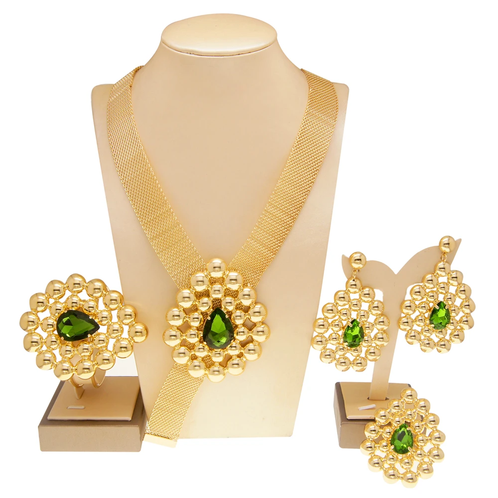 Brazil Gold Jewelry Set Women Wedding Party Green Gem Fashion Jewellery Sets Yulaili
Brazil Gold Jewelry Set Women Wedding Party Green Gem Fashion Jewellery Sets Yulaili