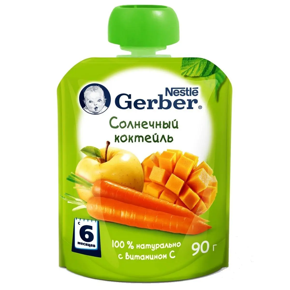 Пюре Gerber солнечный коктейль с 6 месяцев 90 г|Пюре фруктами| |