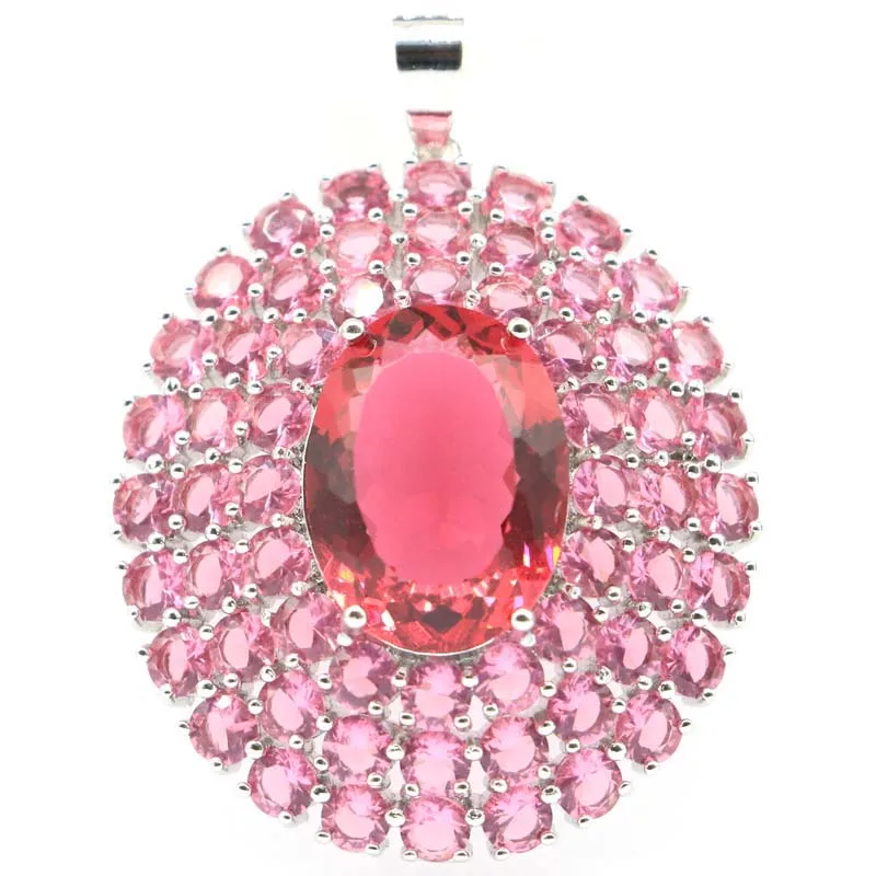 49x37mm Big European Design Created Pink Tourmaline For Women Dating Eye Catching Silver Pendant
49x37mm Big European Design Created Pink Tourmaline For Women Dating Eye Catching Silver Pendant