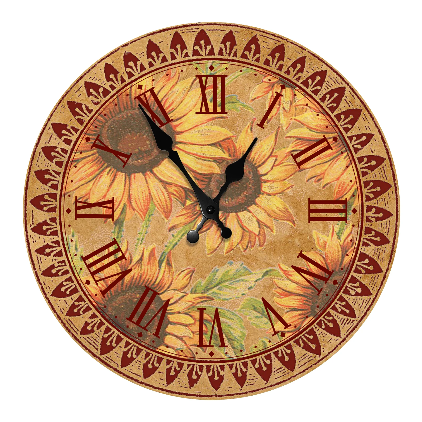 Pastoral Style Sun flower Wood Wall Clock Non-Ticking Silent Quartz Wooden Romantic Flower Decorative Wall Clock for Living Room
Pastoral Style Sun flower Wood Wall Clock Non-Ticking Silent Quartz Wooden Romantic Flower Decorative Wall Clock for Living Room