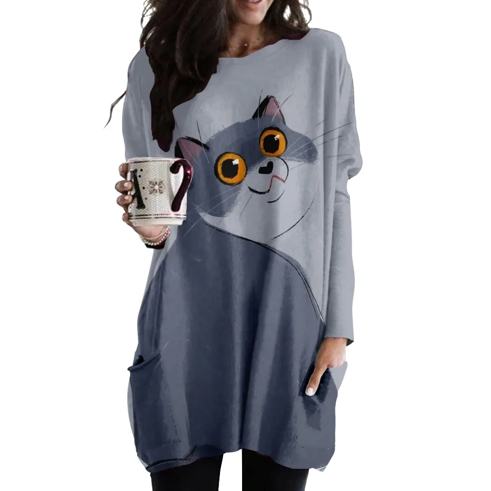 British Short Blue and White Cat Casual Women's Long Pocket Women's T-Shirt
British Short Blue and White Cat Casual Women's Long Pocket Women's T-Shirt