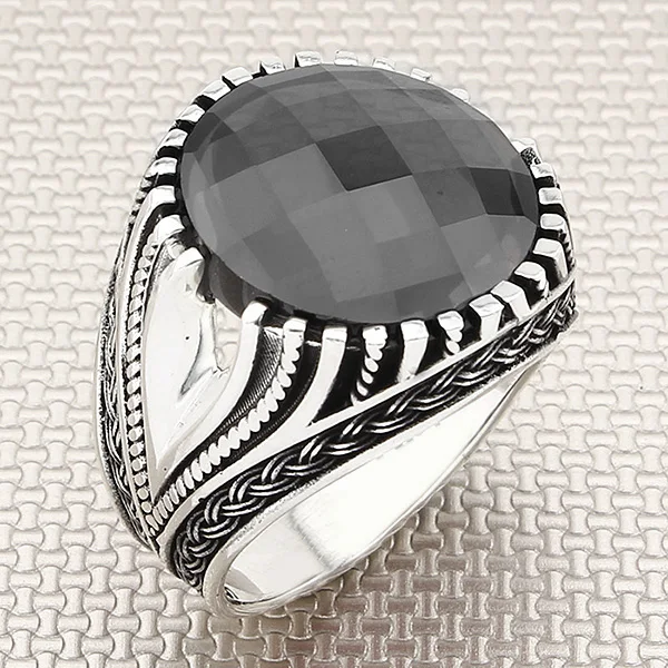 Braided Authentic Round Handmade Black Zircon Gemstone Men 925 Sterling Silver Classy Ring Jewellery Gemstone Men Silver Ring
Braided Authentic Round Handmade Black Zircon Gemstone Men 925 Sterling Silver Classy Ring Jewellery Gemstone Men Silver Ring