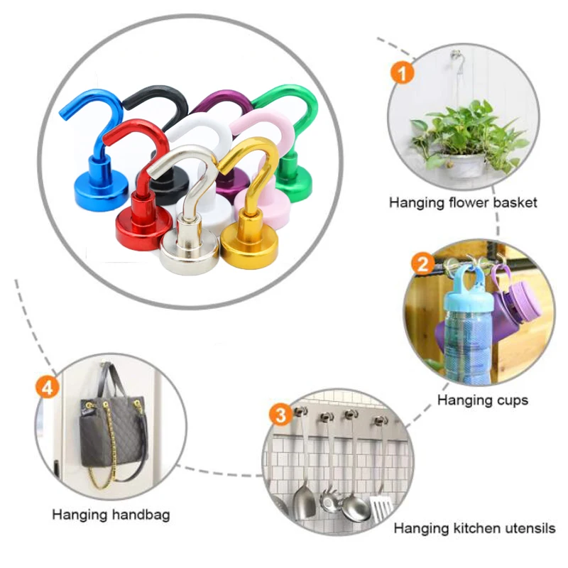 9 Colors Magnetic Hooks Non-marking Suction Cup Magnet Hook Strong Magnetic Organizer Hook Kitchen Wardrobe Home Storage Tools
9 Colors Magnetic Hooks Non-marking Suction Cup Magnet Hook Strong Magnetic Organizer Hook Kitchen Wardrobe Home Storage Tools