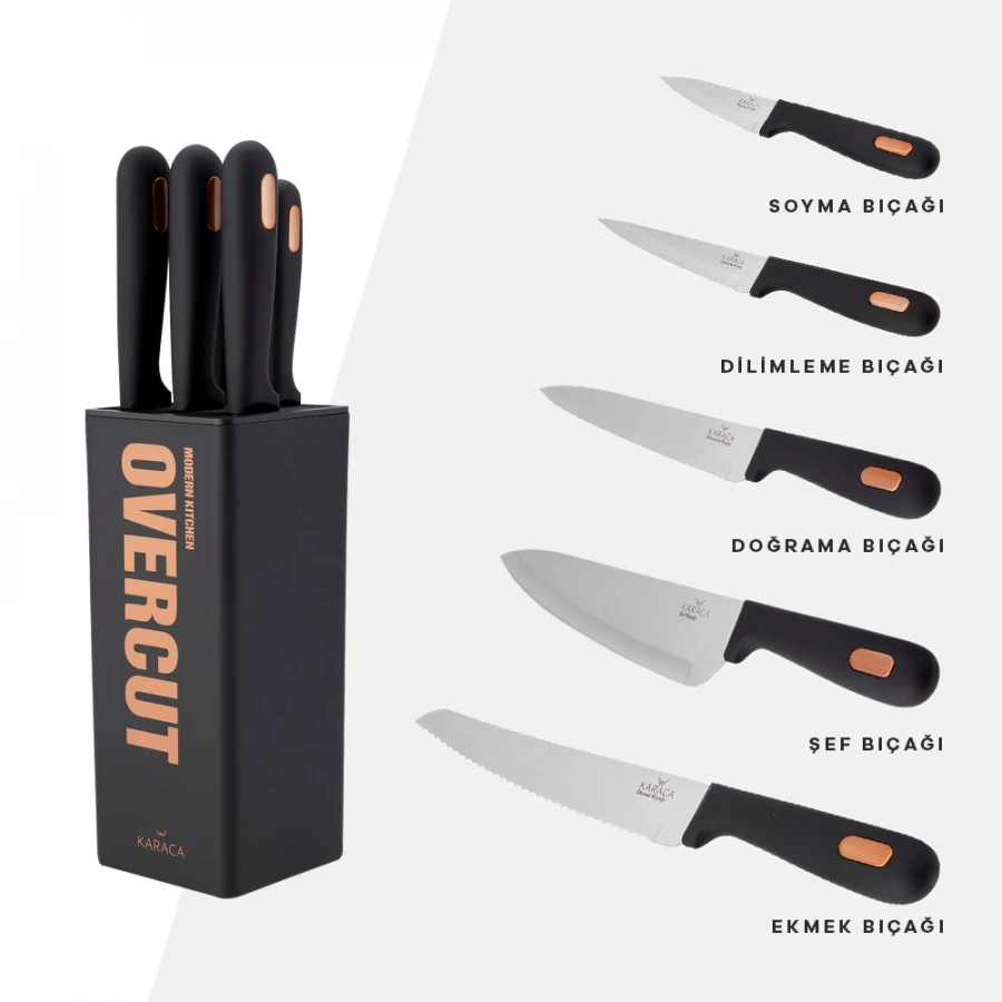 6 Piece Stand Knife Set Paring Knife Chopping Knife Slicing Knife Chef Knife Bread Knife Cutting For Kitchen
6 Piece Stand Knife Set Paring Knife Chopping Knife Slicing Knife Chef Knife Bread Knife Cutting For Kitchen