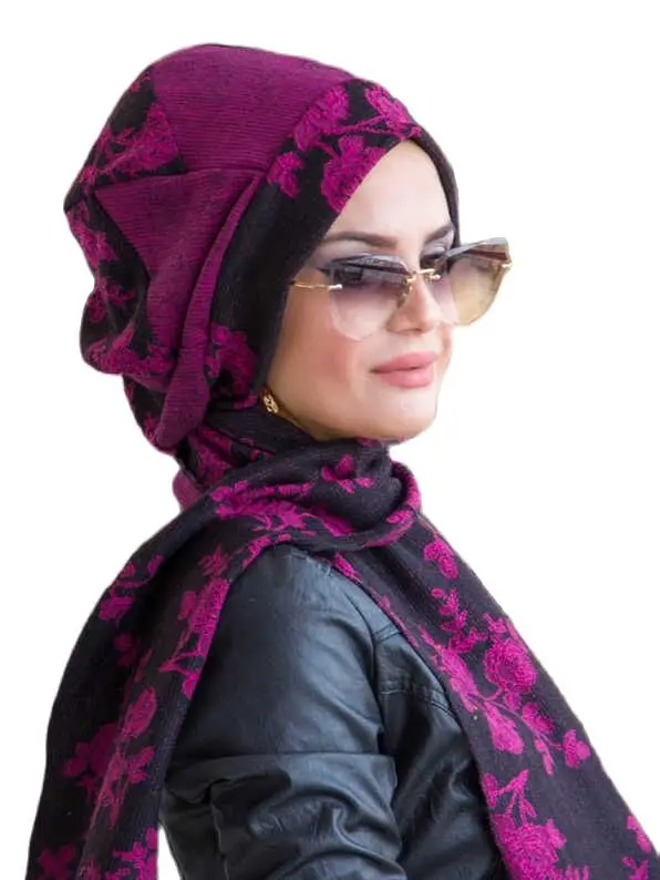 Turkey-India-Arab Autumn-Winter Islamic Turban Black-Pink Muslim Headscarf Scarf Weft Beret Shawl Tricot Scarf Muslim Hijab Flower Pattern Comfortable Use Sweat Proof Luxury Fashion Elegant Design Trend
Turkey-India-Arab Autumn-Winter Islamic Turban Black-Pink Muslim Headscarf Scarf Weft Beret Shawl Tricot Scarf Muslim Hijab Flower Pattern Comfortable Use Sweat Proof Luxury Fashion Elegant Design Trend