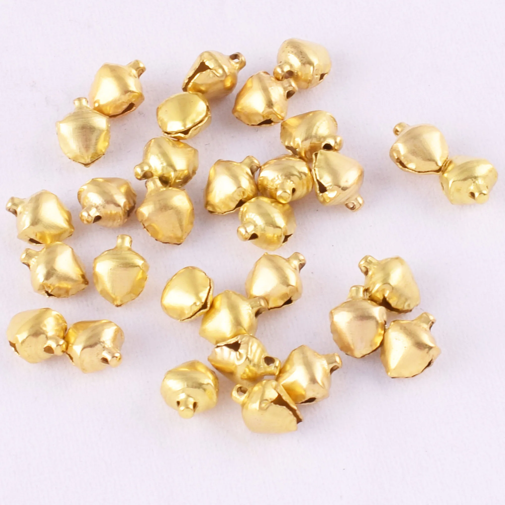 

50/100pcs Christmas Jingle Bells 12mm Gold Small Drop Charms Craft Bell Bulk Charming DIY Jewelry Bells for Festival Holiday