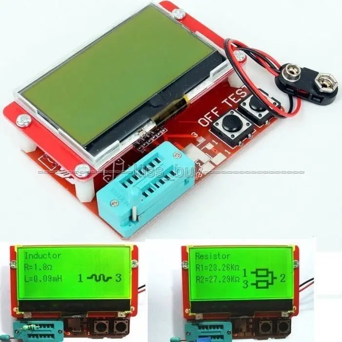 Mega328 Transistor Tester ESR Meter Big Screen LCD Diode Triode Capacitance Meter NPN PNP MOSFET inductor Tester new
Mega328 Transistor Tester ESR Meter Big Screen LCD Diode Triode Capacitance Meter NPN PNP MOSFET inductor Tester new