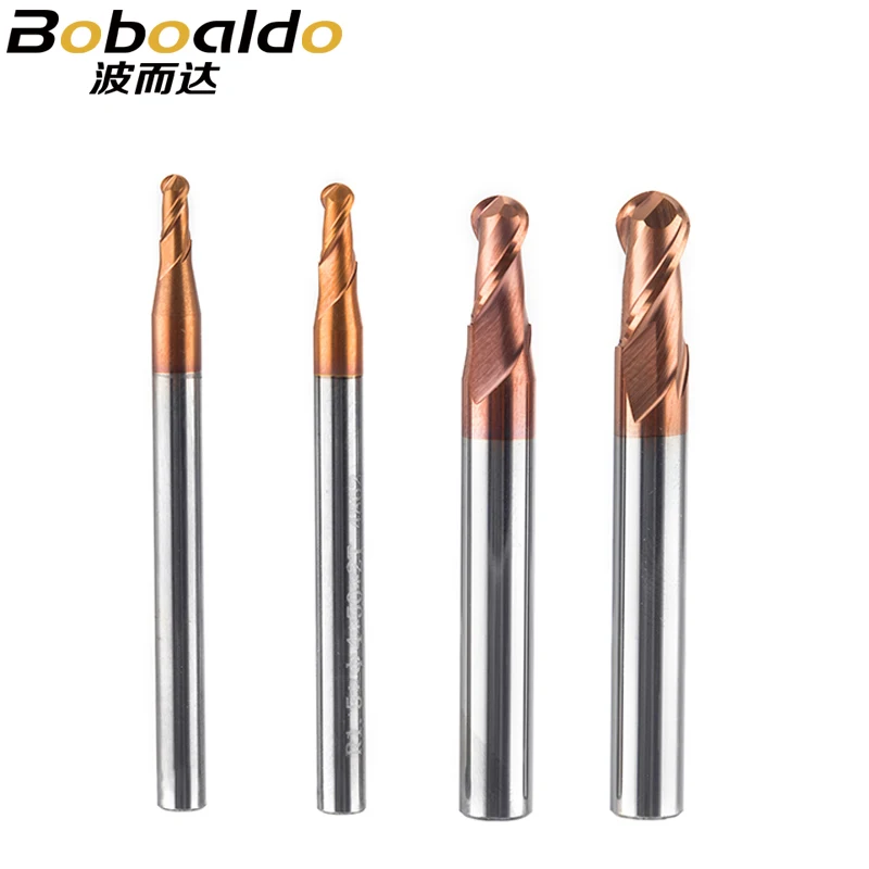 Boboaldo 1pc HRC50 Tapered Ball Nose End Mill Tungsten Coated Ball Head Cutter Tungsten Steel R0.5-R6mm CNC Engraving Bit
Boboaldo 1pc HRC50 Tapered Ball Nose End Mill Tungsten Coated Ball Head Cutter Tungsten Steel R0.5-R6mm CNC Engraving Bit