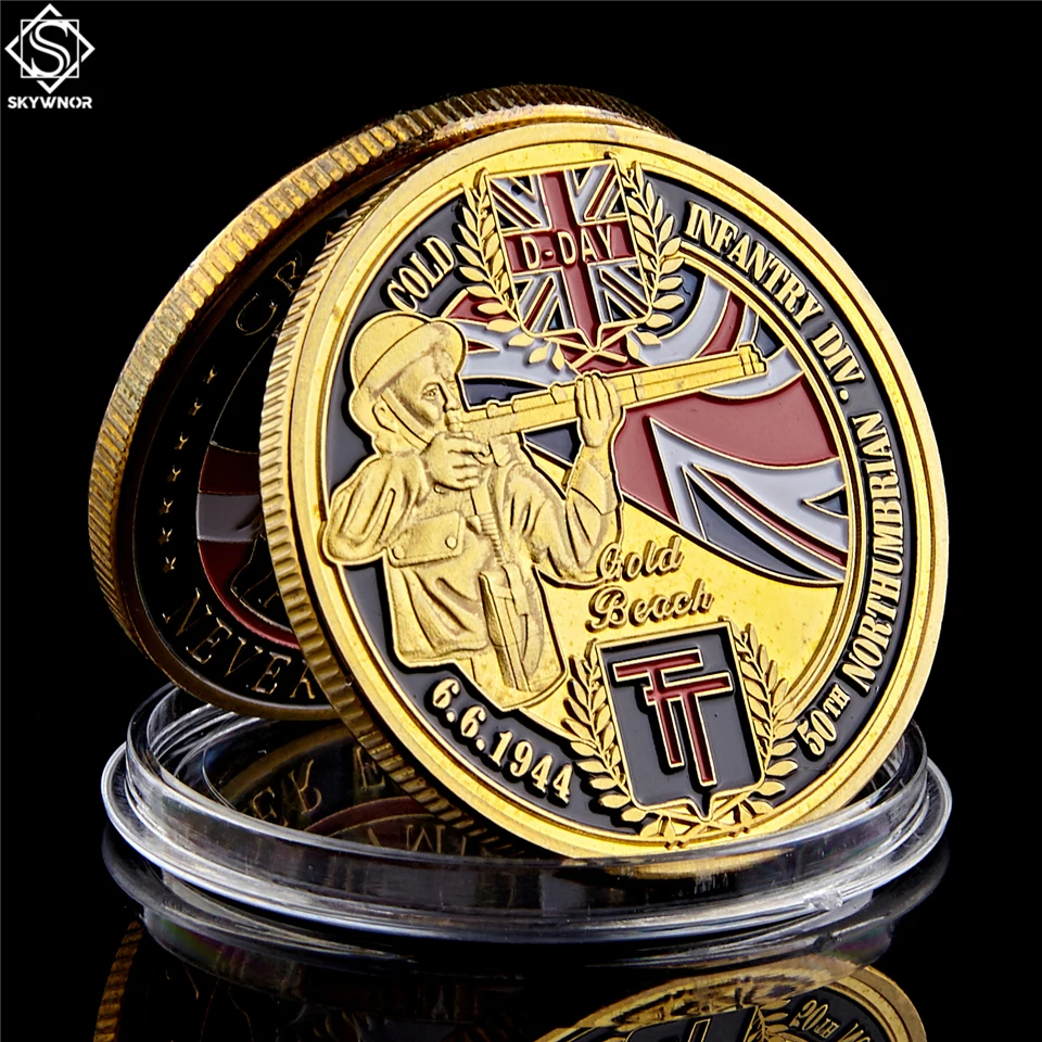 1944.6.6 D.Day WWII Gold Infantry Division 50th Northumbrian Gold Beach of Normandy Challenge Coin
1944.6.6 D.Day WWII Gold Infantry Division 50th Northumbrian Gold Beach of Normandy Challenge Coin