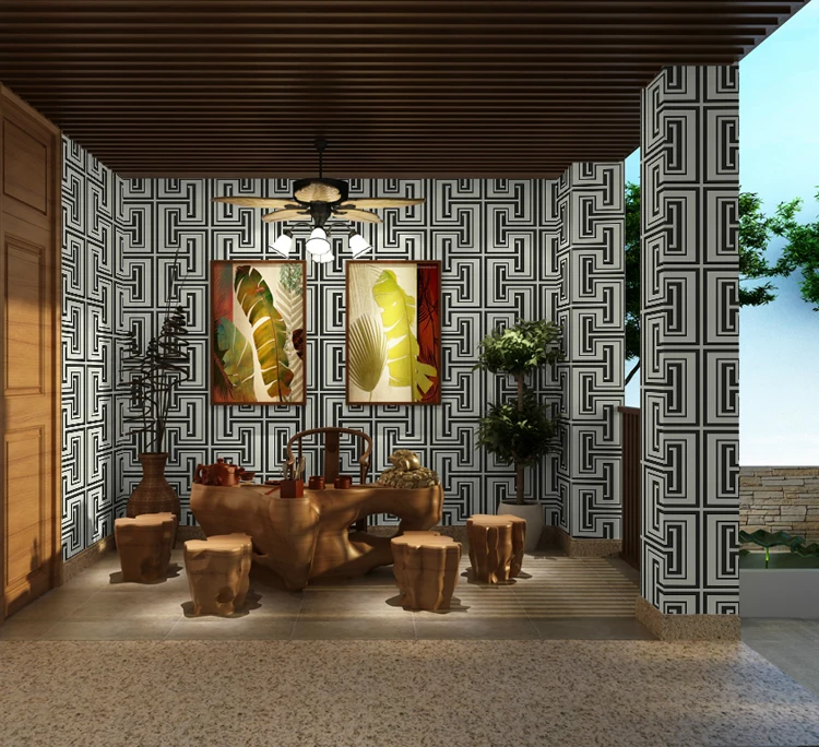 Black Chinese Vintage White Geometric Wallpaper Study Living Room Tv Background Walls Mural Ceiling Murals Wall Paper Home Decor
Black Chinese Vintage White Geometric Wallpaper Study Living Room Tv Background Walls Mural Ceiling Murals Wall Paper Home Decor