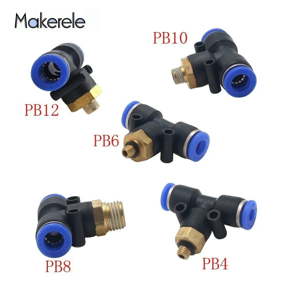 Pneumatic Fitting PB Series T-type External Thread 4mm/6mm/8mm/10mm/12mm Pneumatic Connector Joint Free Transportation 1 Pcs
Pneumatic Fitting PB Series T-type External Thread 4mm/6mm/8mm/10mm/12mm Pneumatic Connector Joint Free Transportation 1 Pcs