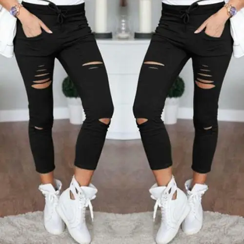 New women's tight jeans women's rags pants high waist pants women's pants women's leg hole sports pants black rags jeans
New women's tight jeans women's rags pants high waist pants women's pants women's leg hole sports pants black rags jeans