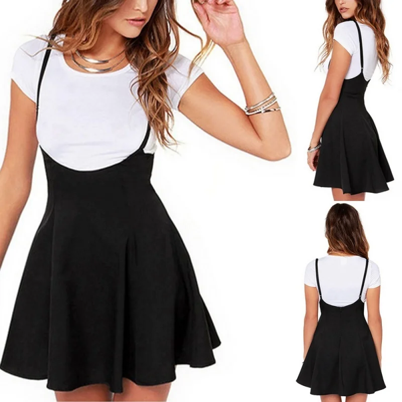 Women Black Skirt With Shoulder Straps Pleated Skirt Suspender Skirts Patchwork Color Female Cozy High Waist Mini School Skirts
Women Black Skirt With Shoulder Straps Pleated Skirt Suspender Skirts Patchwork Color Female Cozy High Waist Mini School Skirts